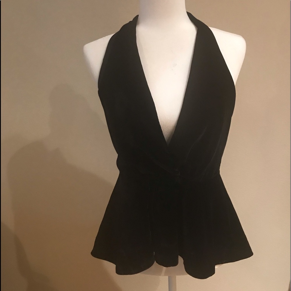 Black Velvet Halter Top